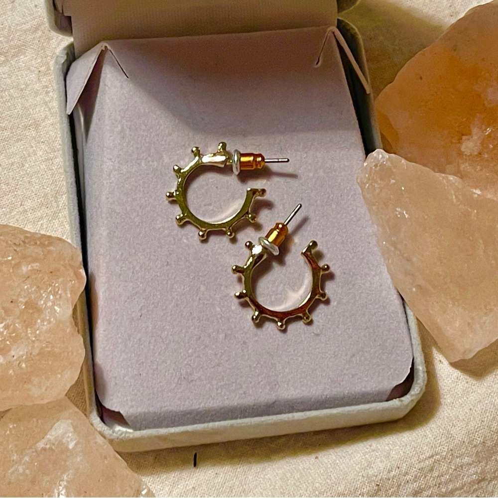 Spikey Gold Hoops